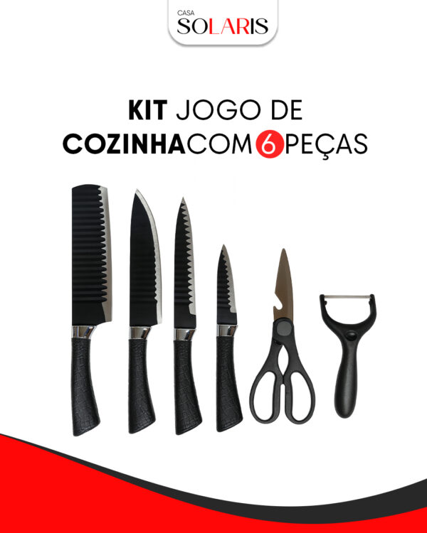Conjunto De Facas Aço Inoxidável - Kit 6 - Imagem 2