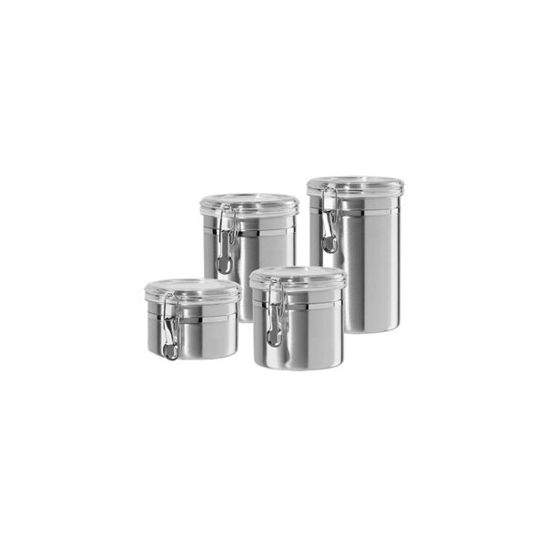 Conjunto 4 Potes Em Aço Inox Solaris Hermético