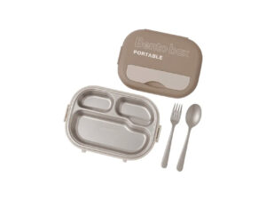 Box Marmita Térmica Solaris em Aço Inox – 3 Divisórias com Travas de Segurança