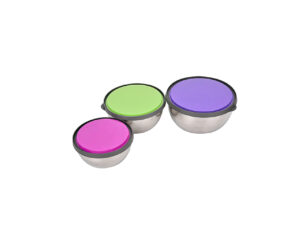 Conjunto De Três Potes Herméticas Em Inox Solaris