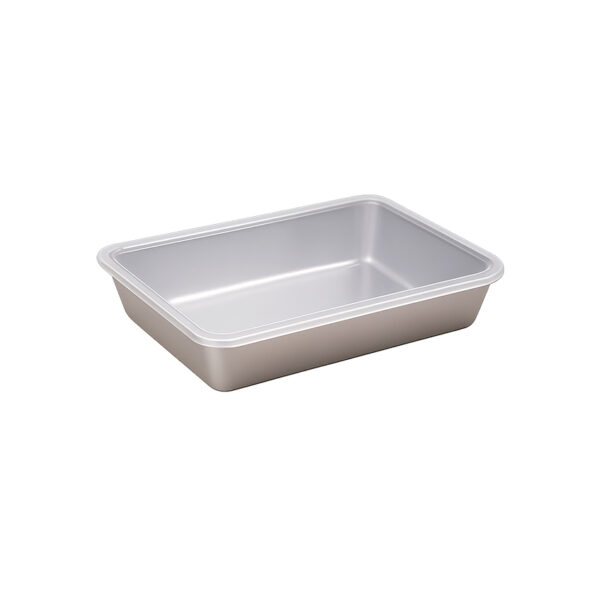 Bandeja / Forma Retangular com Tampa em Aço Inox Solaris