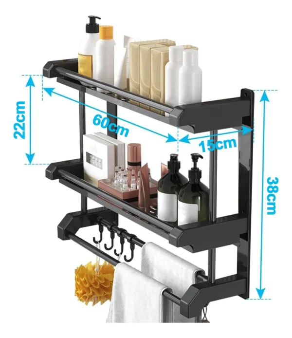 Prateleiras organizadoras em aço Inox Solaris - 60cm - Imagem 4
