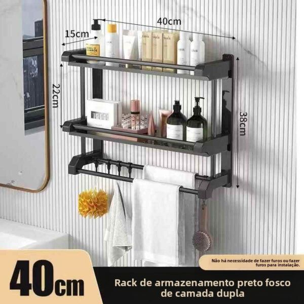 Prateleiras organizadoras em aço Inox Solaris - 40cm - Imagem 9