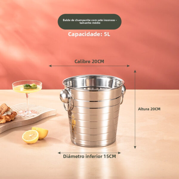 Balde para Gelo Solaris em Aço Inox – Nos Tamanhos 3L, 5L e 9L - Imagem 2