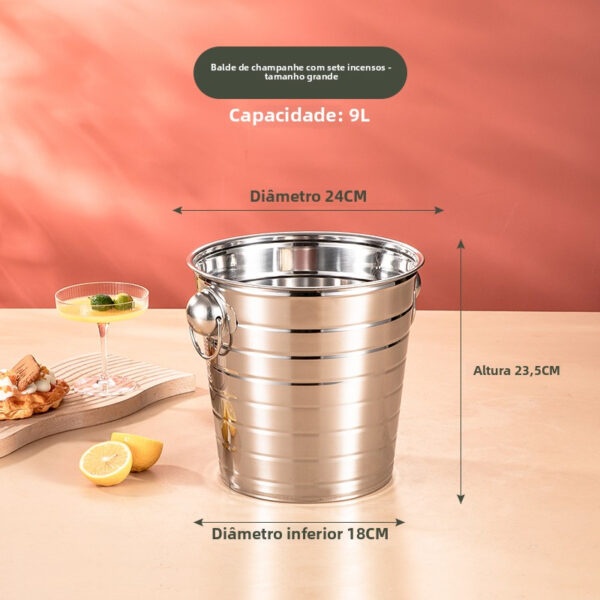 Balde para Gelo Solaris em Aço Inox – Nos Tamanhos 3L, 5L e 9L - Imagem 4