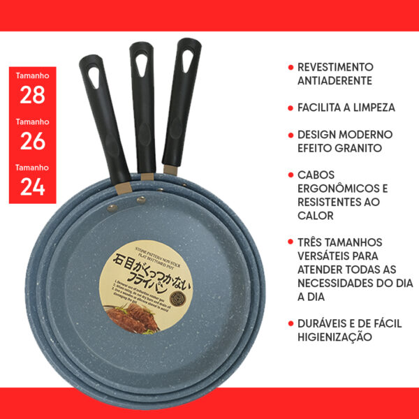Kit 3 Frigideiras Antiaderente Solaris - Imagem 4
