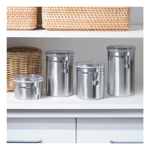 Conjunto 4 Potes Em Aço Inox Solaris Hermético - Imagem 6