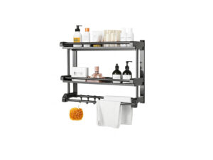Prateleiras organizadoras em aço Inox Solaris - 40cm - 2 Prateleiras
