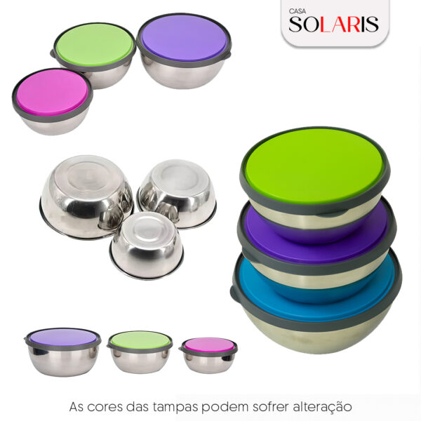 Conjunto De Três Potes Herméticas Em Inox Solaris - Imagem 6