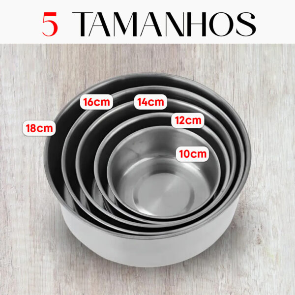 Conjunto De 5 Potes Em Aço Inox Com Tampa Branca Solaris - Imagem 4