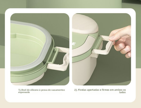 Marmita Térmica Box em Aço Inox Com 2 Divisórias - Imagem 4
