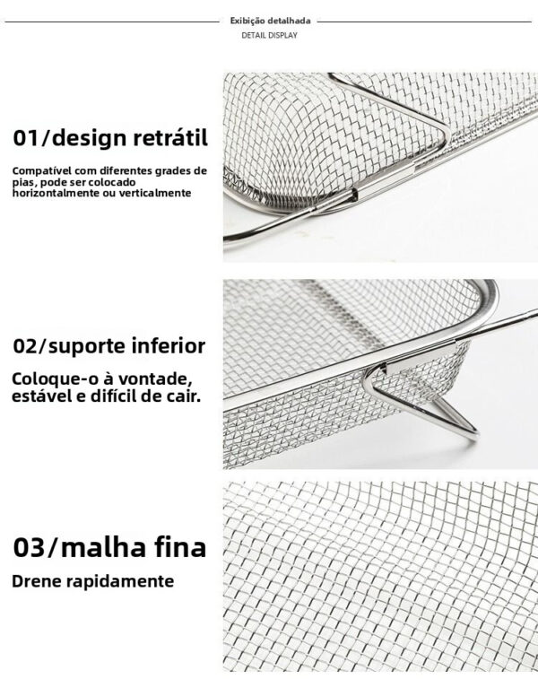 Cesto de Drenagem Retrátil em Aço Solaris - Imagem 5